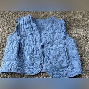 Women’s light blue, boho heart design vest with pockets
